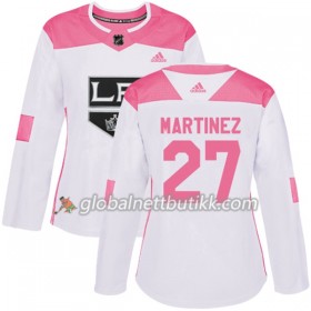 Los Angeles Kings Hockeydrakt Alec Martinez 27 2017-2018 Hvit Rosa Fashion Adidas Authentic - Dame